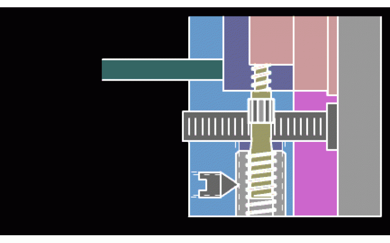 利用開(kāi)合模脫側(cè)螺紋機(jī)構(gòu)模具-深圳市模具廠整理提供