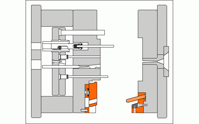 滑塊斜頂脫螺紋機(jī)構(gòu)組合模具-深圳市模具廠整理提供